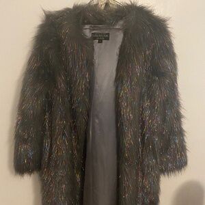 Multicolor Tinsel Faux Fur